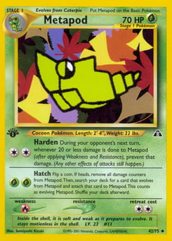 Metapod – Uncommon – Neo Discovery