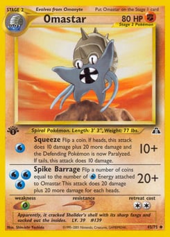 Omastar – Uncommon – Neo Discovery