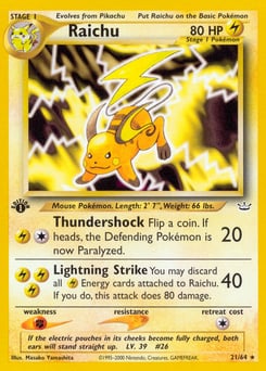 Raichu – Rare – Neo Revelation