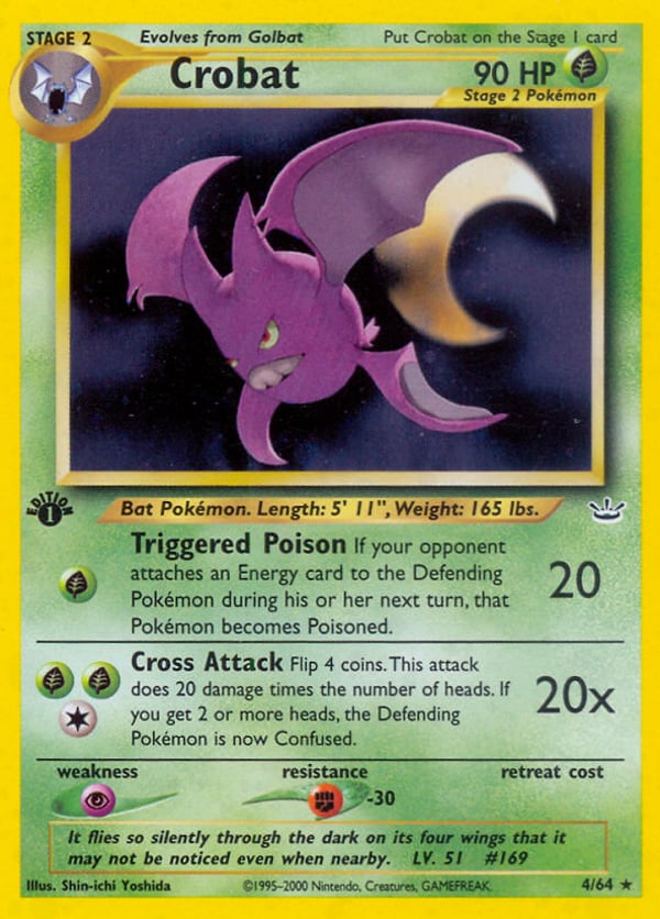 Crobat – Rare Holo – Neo Revelation