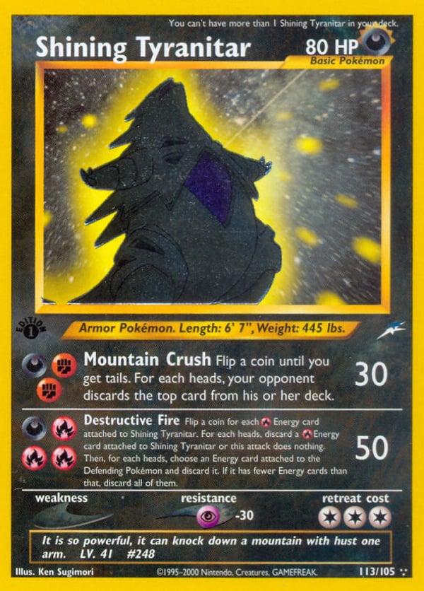 Shining Tyranitar – Rare Shining – Neo Destiny