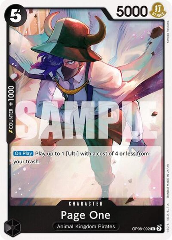 Page One OP08-092 — English OP-08 printing