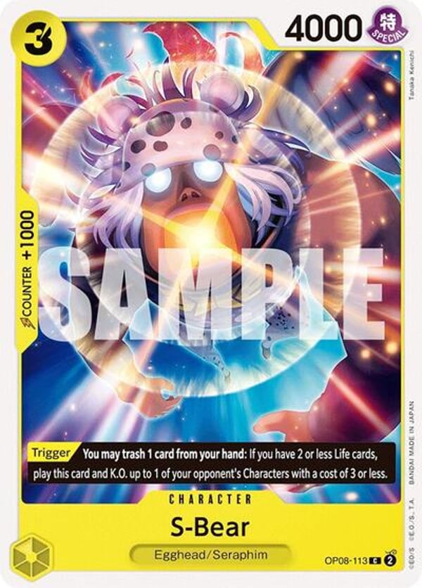 S-Bear OP08-113 — English OP-08 printing
