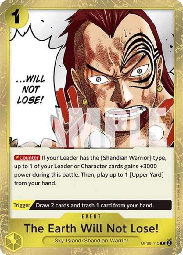 The Earth Will Not Lose! OP08-115 — English OP-08 printing