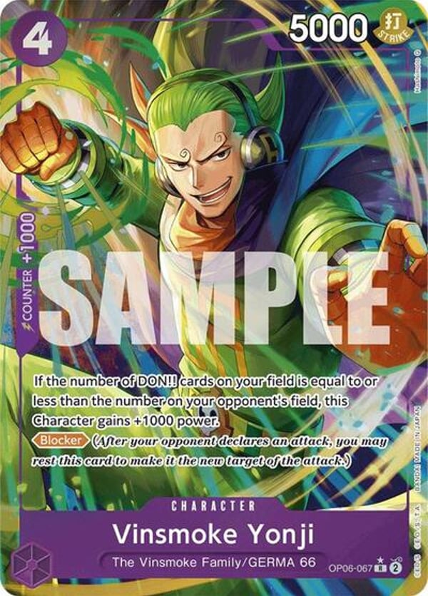 Vinsmoke Yonji (OP06-067) (Alternate Art) OP06-067 — English PRB-01 printing