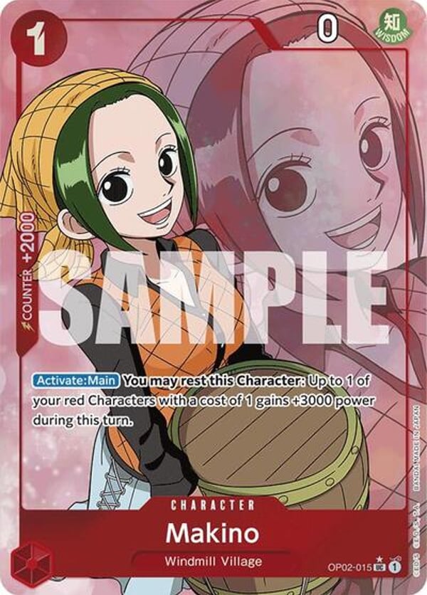 Makino (Full Art) OP02-015 — English PRB-01 printing