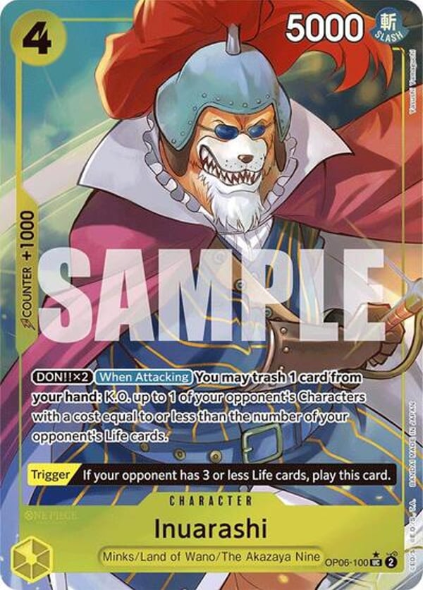 Inuarashi (Full Art) OP06-100 — English PRB-01 printing