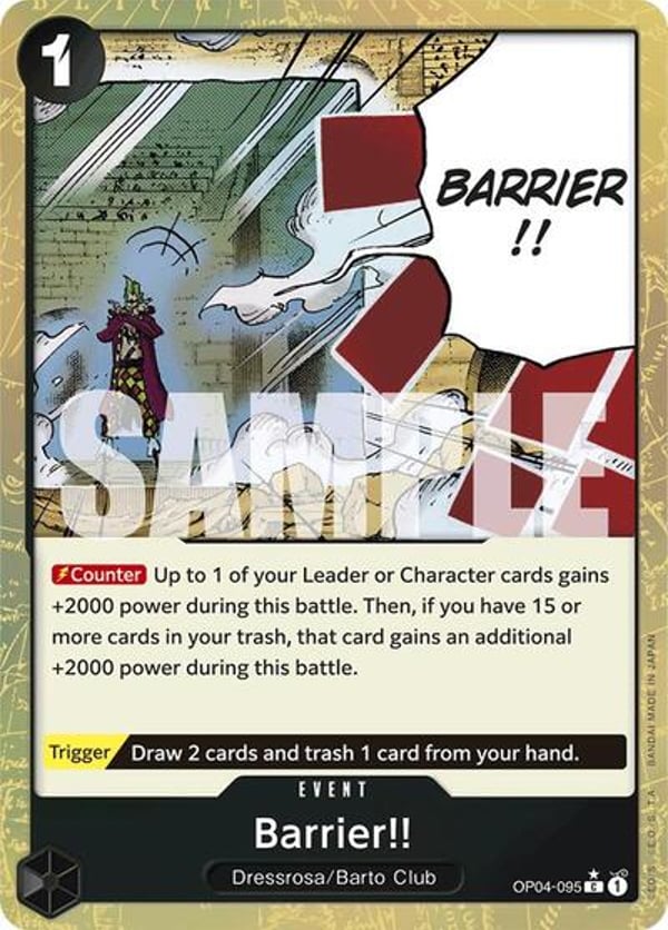 Barrier!! (Textured Foil) OP04-095 — English PRB-01 printing