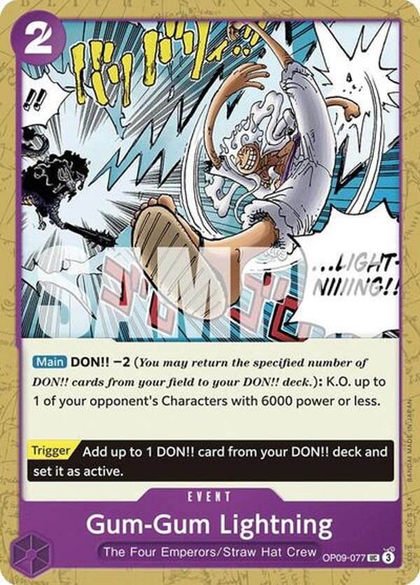 Gum-Gum Lightning OP09-077 — English OP-09 printing