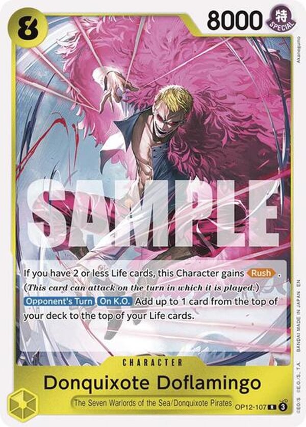 Donquixote Doflamingo OP12-107 — English OP-12 printing