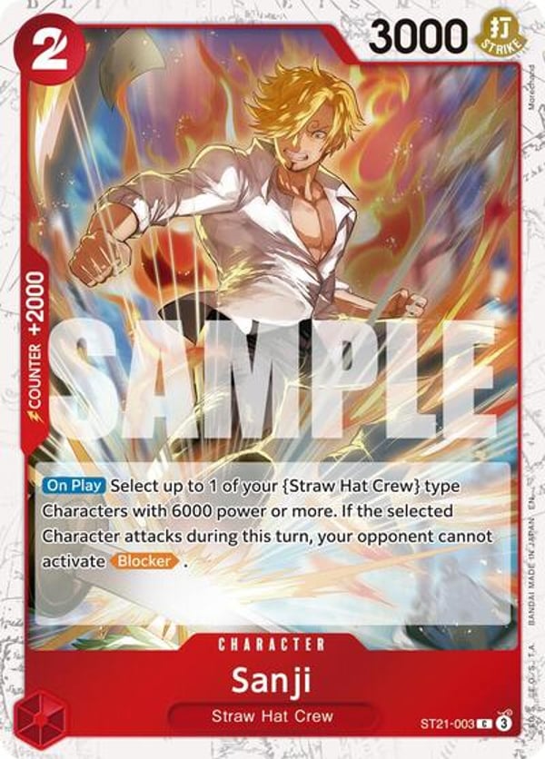 Sanji (Pirate Foil) ST21-003 — English PRB-02 printing