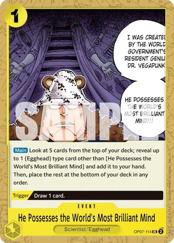He Possesses the World's Most Brilliant Mind (Reprint) OP07-114 — English PRB-02 printing