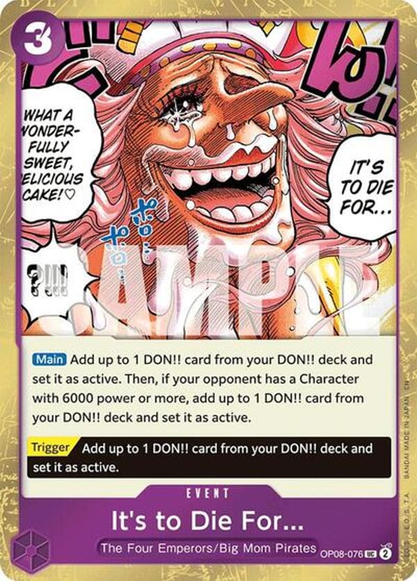 It's to Die For... (Pirate Foil) OP08-076 — English PRB-02 printing