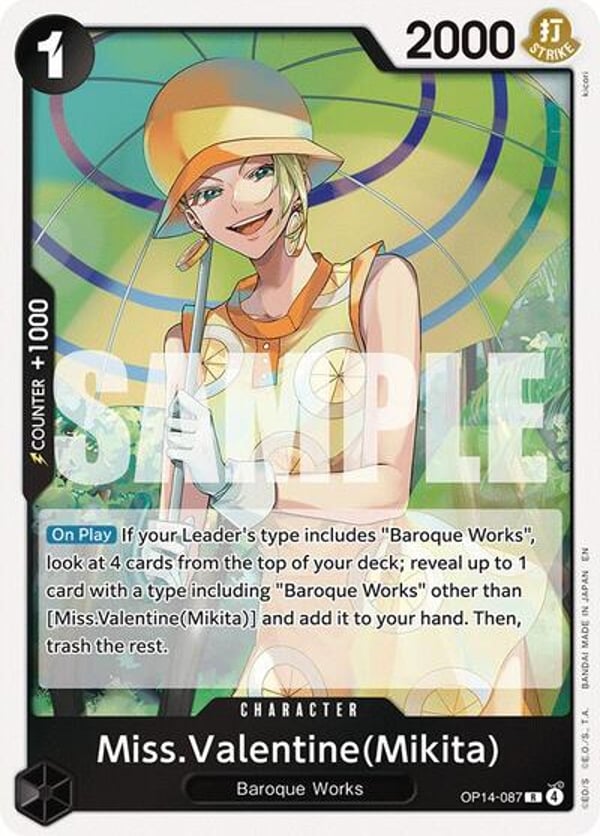 Miss.Valentine(Mikita) (Mikita) OP14-087 — English OP-14 printing