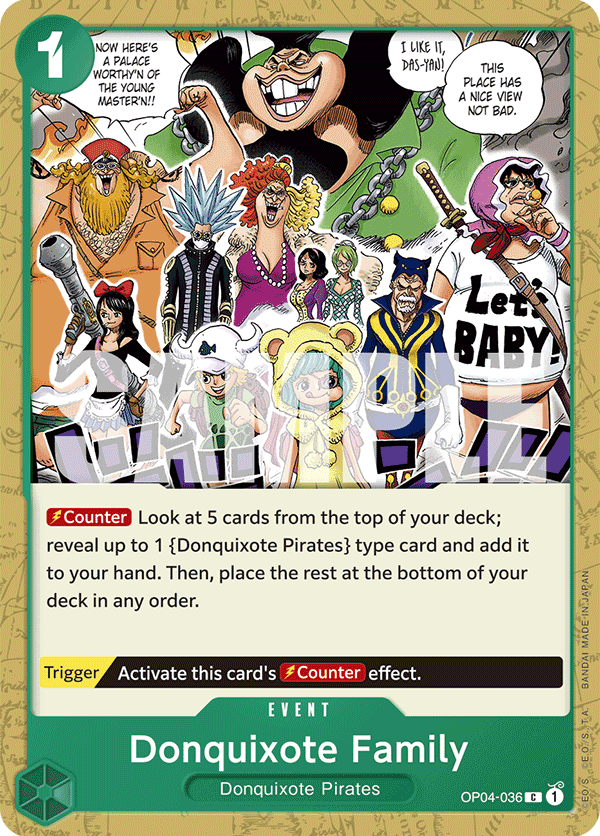 Donquixote Family (PRB-01 Reprint) OP04-036 — English PRB-01 printing
