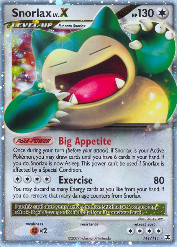 Snorlax LV.X – Rare Holo LV.X – Rising Rivals