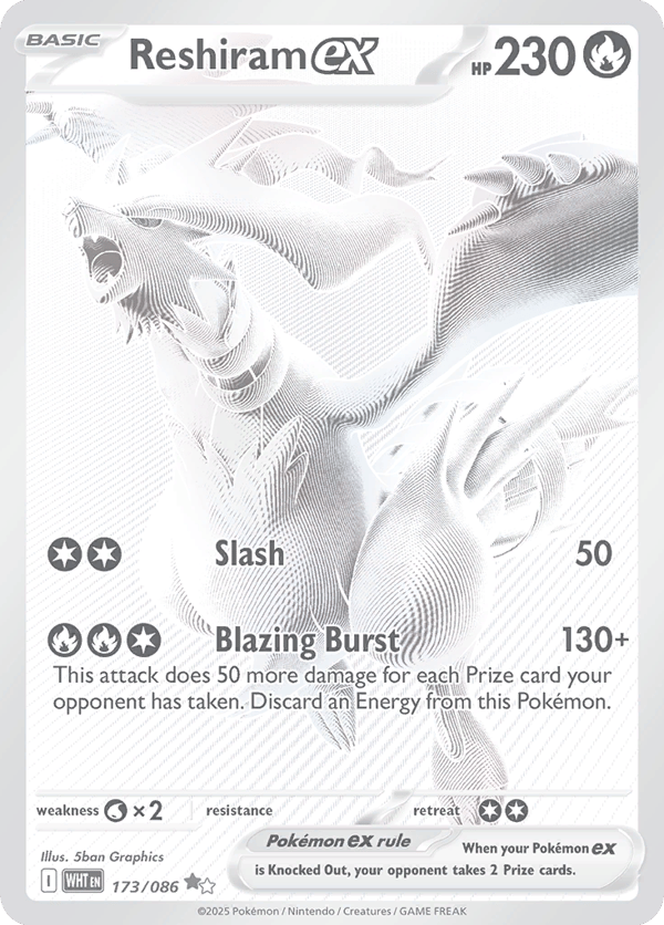 Reshiram ex – Black White Rare – White Flare