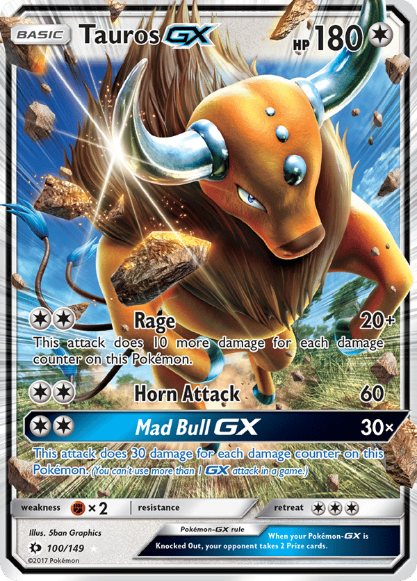 Tauros-GX – Rare Holo GX – Sun & Moon