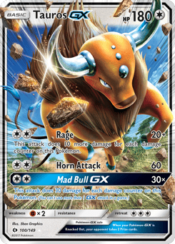 Tauros-GX – Rare Holo GX – Sun & Moon