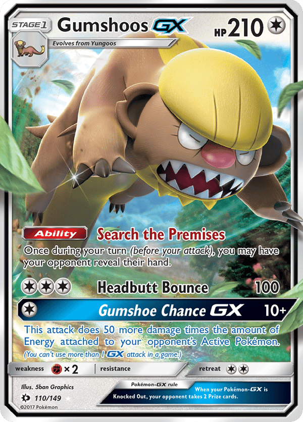 Gumshoos-GX – Rare Holo GX – Sun & Moon