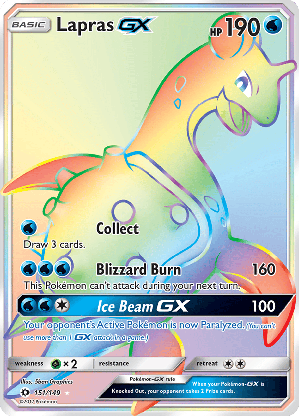Lapras-GX – Rare Rainbow – Sun & Moon