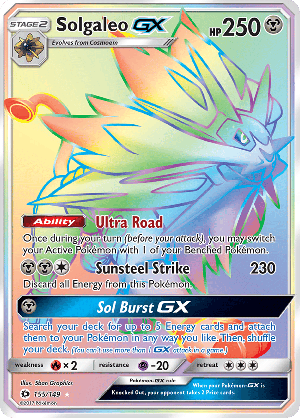 Solgaleo-GX – Rare Rainbow – Sun & Moon