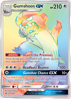 Gumshoos-GX – Rare Rainbow – Sun & Moon