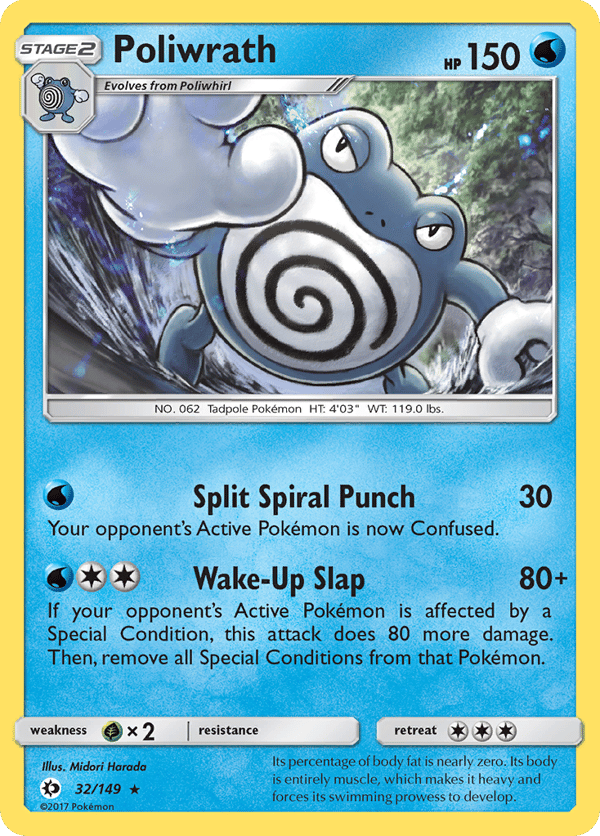 Poliwrath – Rare Holo – Sun & Moon