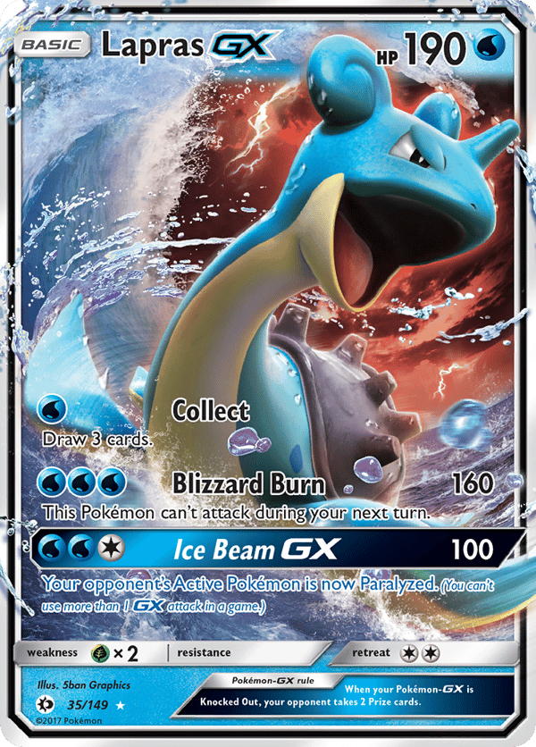 Lapras-GX – Rare Holo GX – Sun & Moon
