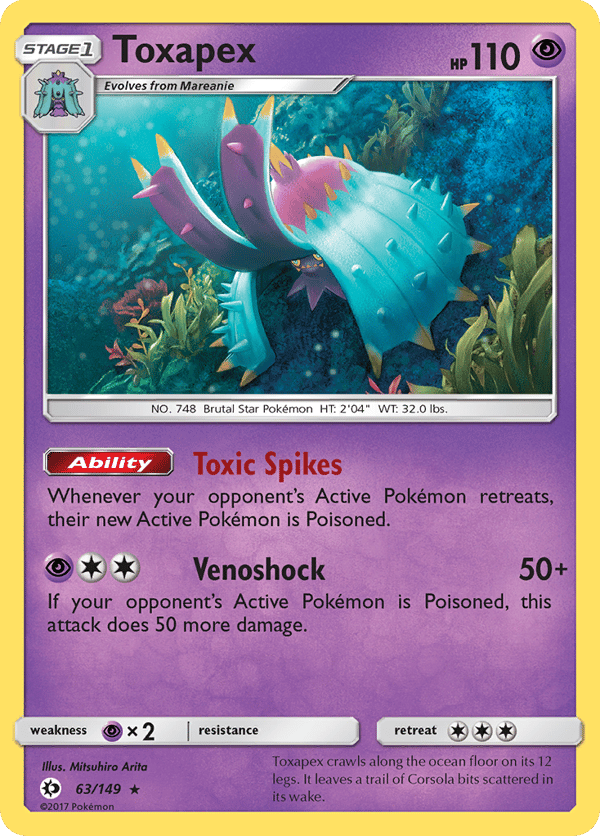 Toxapex – Rare Holo – Sun & Moon