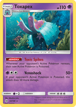 Toxapex – Rare Holo – Sun & Moon