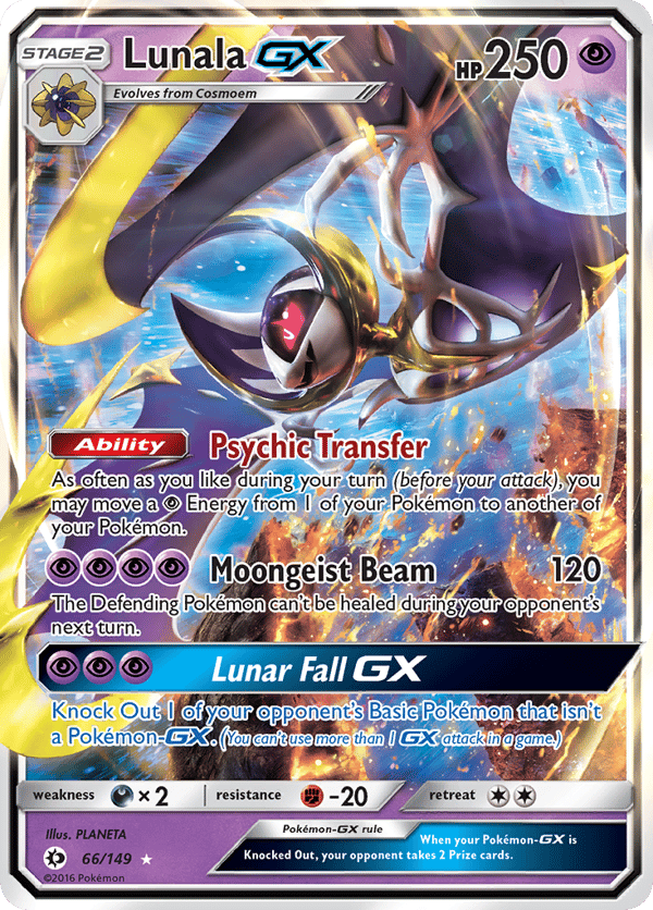 Lunala-GX – Rare Holo GX – Sun & Moon