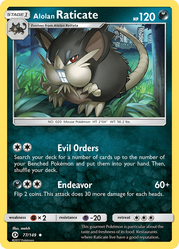 Alolan Raticate – Uncommon – Sun & Moon