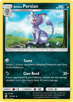 Alolan Persian – Uncommon – Sun & Moon