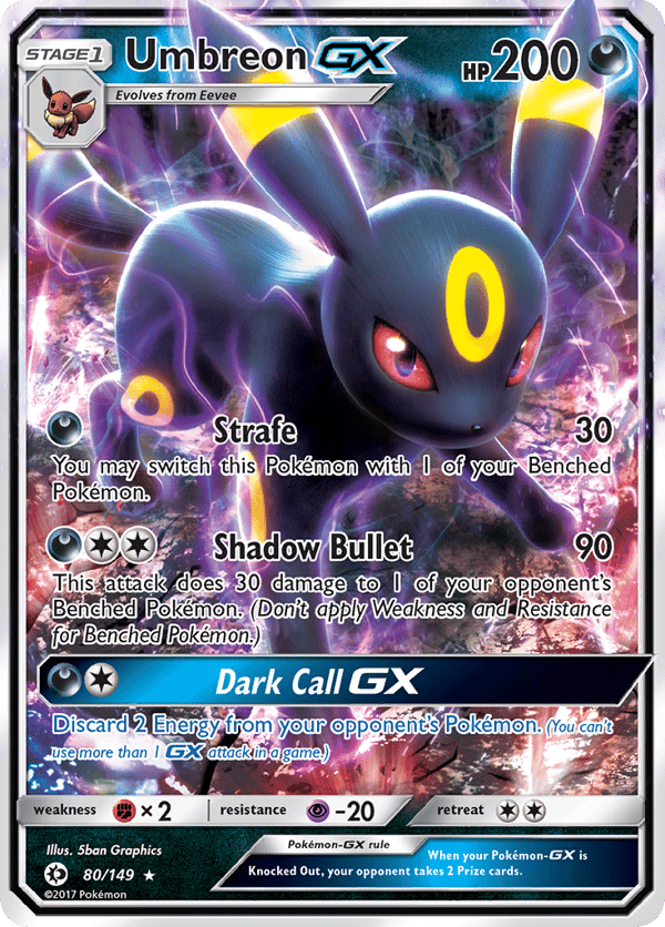 Umbreon-GX – Rare Holo GX – Sun & Moon