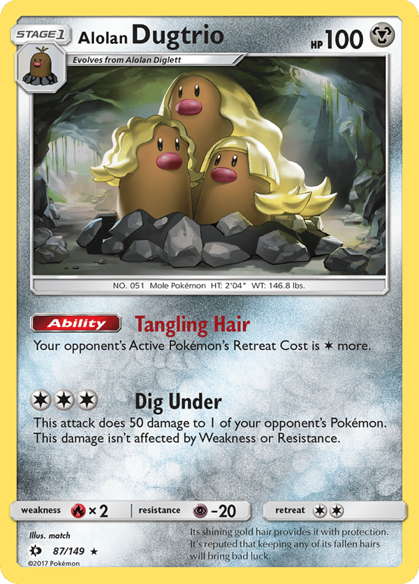 Alolan Dugtrio – Rare Holo – Sun & Moon
