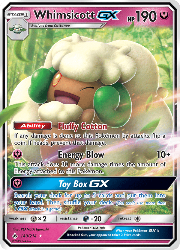Whimsicott-GX – Rare Holo GX – Unbroken Bonds