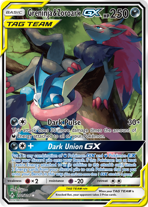 Greninja & Zoroark-GX – Rare Ultra – Unbroken Bonds