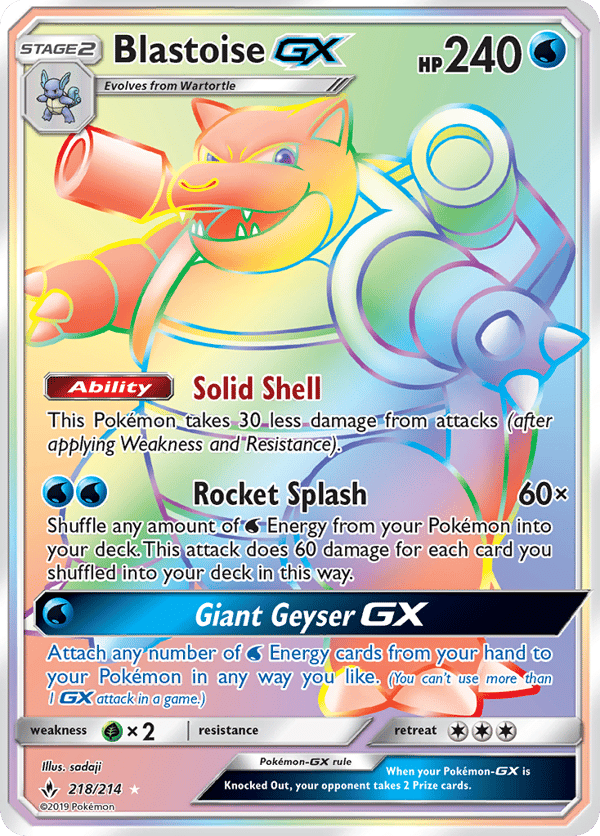 Blastoise-GX – Rare Rainbow – Unbroken Bonds