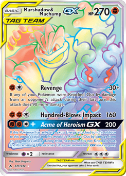 Marshadow & Machamp-GX – Rare Rainbow – Unbroken Bonds