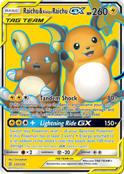 Raichu & Alolan Raichu-GX – Rare Ultra – Unified Minds