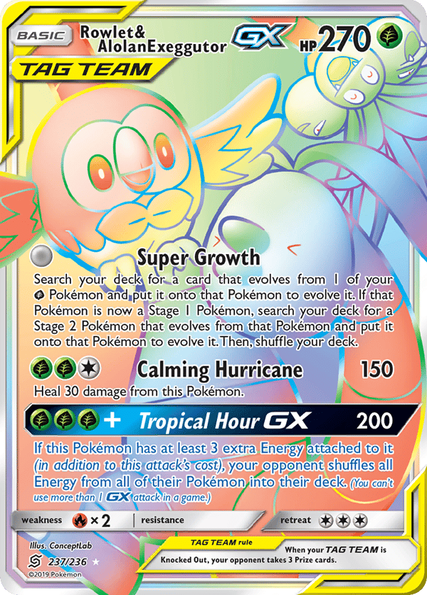 Rowlet & Alolan Exeggutor-GX – Unified Minds