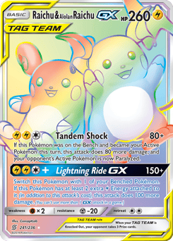 Raichu & Alolan Raichu-GX – Rare Rainbow – Unified Minds