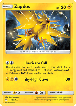Zapdos – Rare Holo – Hidden Fates
