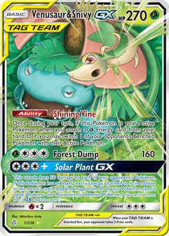 Venusaur & Snivy-GX – Rare Holo GX – Cosmic Eclipse