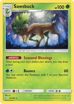 Sawsbuck – Rare Holo – Cosmic Eclipse