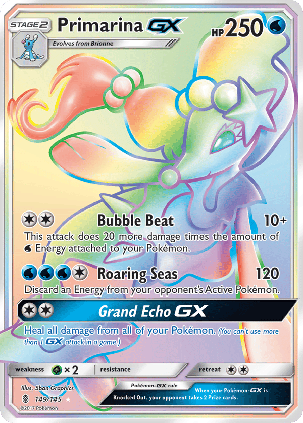 Primarina-GX – Rare Rainbow – Guardians Rising