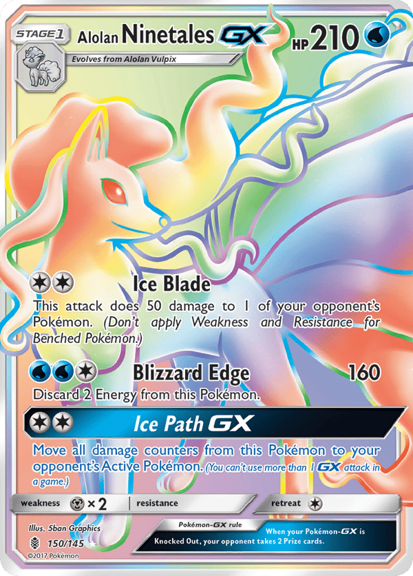Alolan Ninetales-GX – Rare Rainbow – Guardians Rising