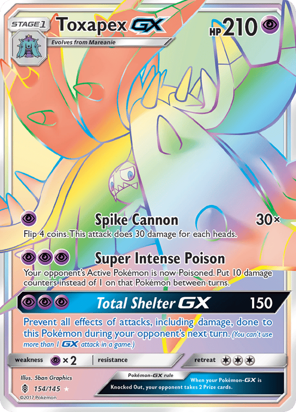 Toxapex-GX – Rare Rainbow – Guardians Rising
