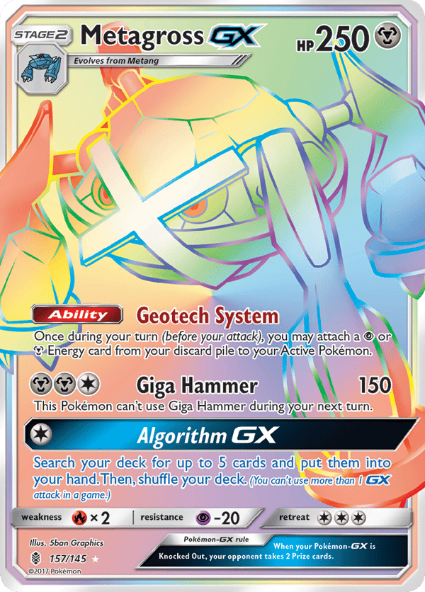 Metagross-GX – Rare Rainbow – Guardians Rising